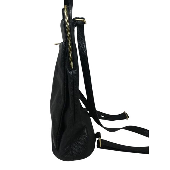 Borse In Pelle Black Pebbled Leather Convertible Purse Backpack Bag main image 4